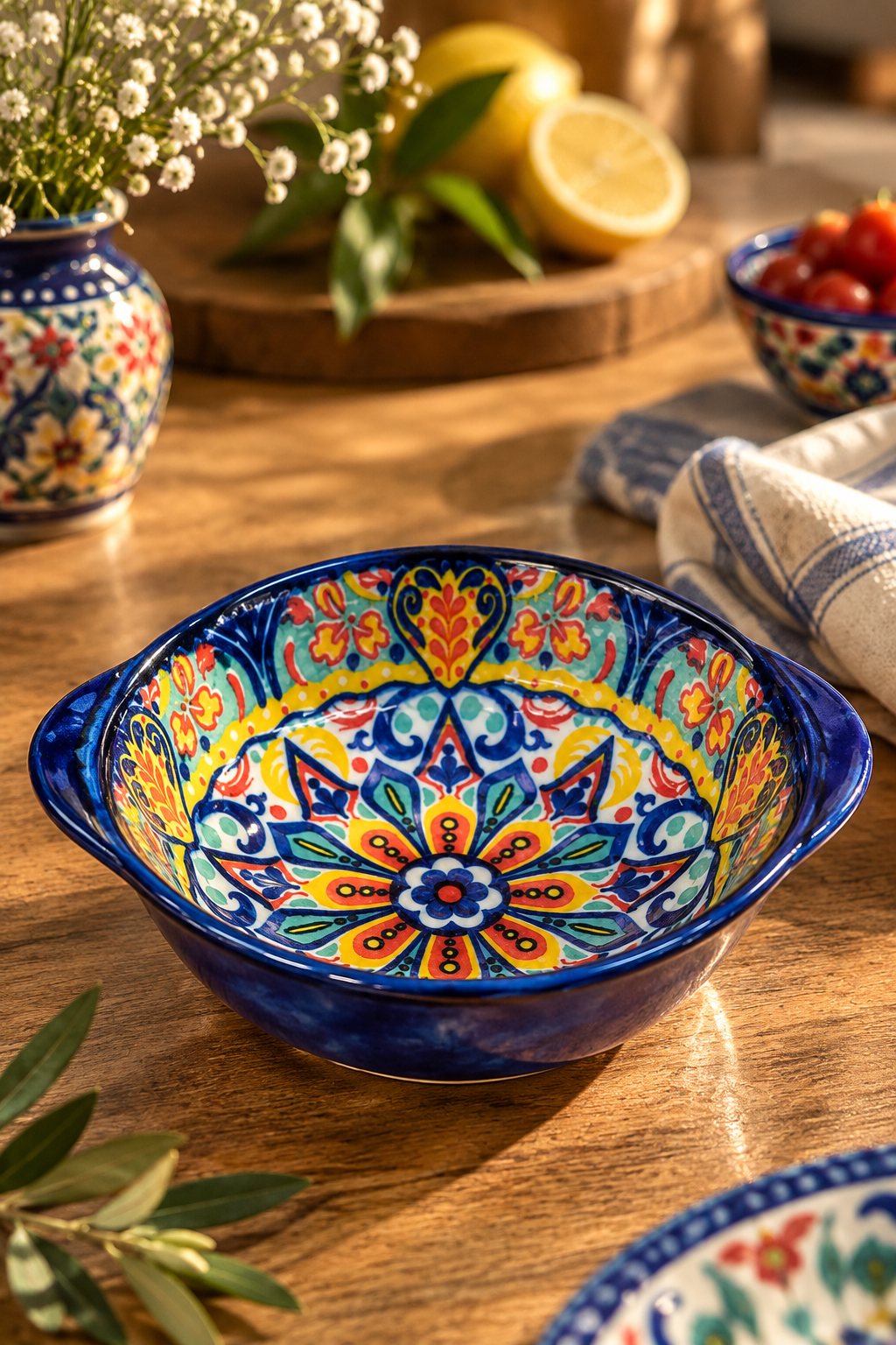 پیاله دو دسته طرح مراکشی وارداتی
